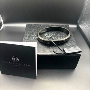 Philipp Plein PJ7AA17BL Mens Black Stainless Steel Hexagon Bracelet NIBWT